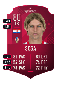 Borna Sosa World Cup Player 80 OVR