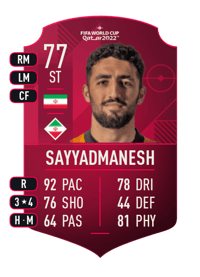 Allahyar Sayyadmanesh World Cup Player 77 OVR