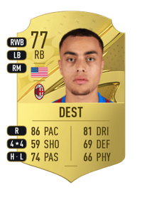 Sergiño Dest Rare 77 OVR