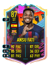 Ansu Fati Out of Position 87 OVR