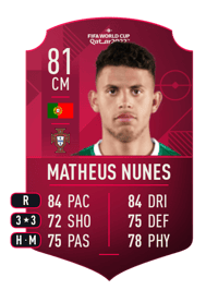 Matheus Nunes World Cup Player 81 OVR