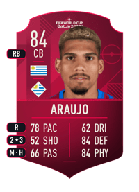 Ronald Araujo World Cup Player 84 OVR