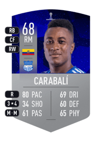 Bryan Carabalí CONMEBOL SUDAMERICANA 68 OVR