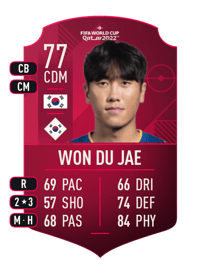 Won Du Jae World Cup Player 77 OVR