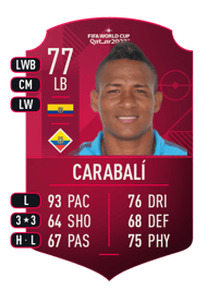 José Carabalí World Cup Player 77 OVR