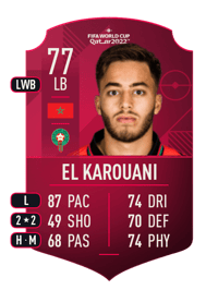 Souffian El Karouani World Cup Player 77 OVR