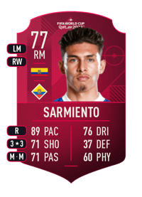 Jeremy Sarmiento World Cup Player 77 OVR