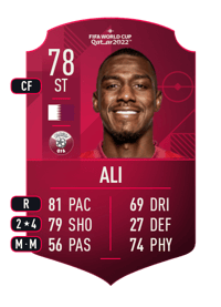 Almoez Ali World Cup Player 78 OVR