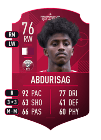 Yusuf Abdurisag World Cup Player 76 OVR
