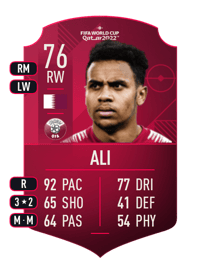 Hashim Ali World Cup Player 76 OVR