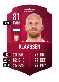 Davy Klaassen World Cup Player 81 OVR