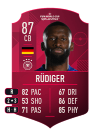 Antonio Rüdiger World Cup Player 87 OVR