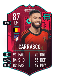 Yannick Carrasco FIFA WC Path To Glory 87 OVR