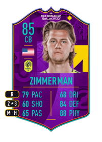 Walker Zimmerman Road to World Cup 85 OVR
