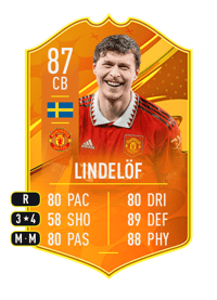 Victor Lindelöf Domestic Man of the Match 87 OVR