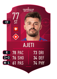Albian Ajeti World Cup Player 77 OVR