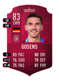 Robin Gosens World Cup Player 83 OVR