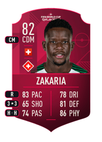 Denis Zakaria World Cup Player 82 OVR