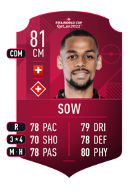 Djibril Sow World Cup Player 81 OVR