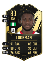 Ademola Lookman Team of the Week 83 OVR
