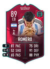 Cristian Romero FIFA WC Path To Glory 89 OVR