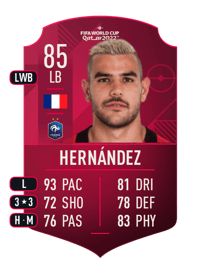 Theo Hernández World Cup Player 85 OVR