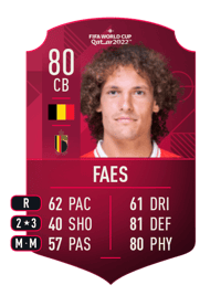 Wout Faes World Cup Player 80 OVR