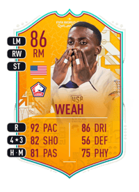 Timothy Weah World Cup Stories 86 OVR