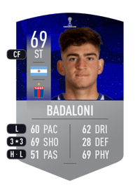 Tomás Badaloni CONMEBOL SUDAMERICANA 69 OVR