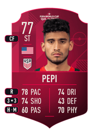 Ricardo Pepi World Cup Player 77 OVR