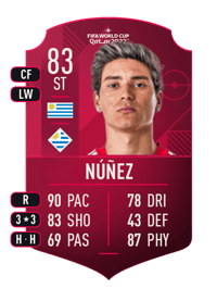 Darwin Núñez World Cup Player 83 OVR