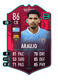 Ronald Araujo FIFA WC Path To Glory 86 OVR