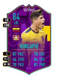 Piero Hincapié Road to World Cup 84 OVR