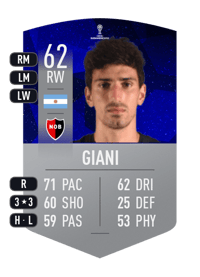 Justo Giani CONMEBOL SUDAMERICANA 62 OVR