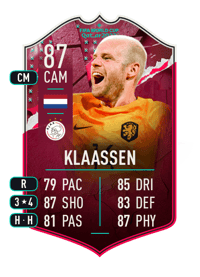 Davy Klaassen World Cup Showdown Plus 87 OVR