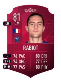 Adrien Rabiot World Cup Player 81 OVR