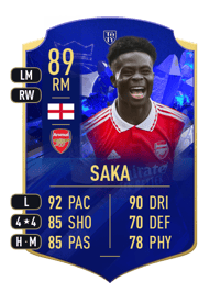 Bukayo Saka TOTY HONOURABLE MENTIONS 89 OVR
