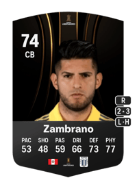 Carlos Zambrano CONMEBOL Libertadores 74 OVR