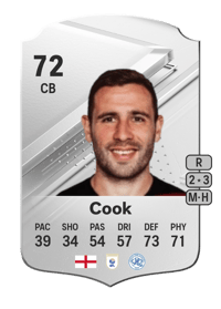 Steve Cook Rare 72 OVR