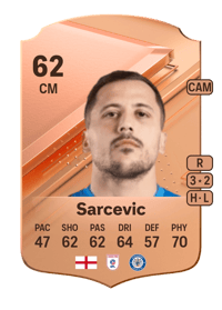 Antoni Sarcevic Rare 62 OVR