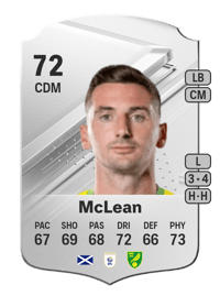 Kenny McLean Rare 72 OVR