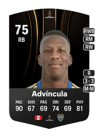 Luis Advíncula CONMEBOL Libertadores 75 OVR