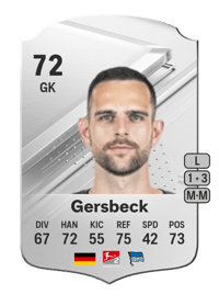 Marius Gersbeck Rare 72 OVR