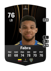 Frank Fabra CONMEBOL Libertadores 76 OVR