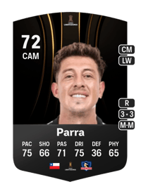 Pablo Parra CONMEBOL Libertadores 72 OVR