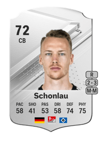 Sebastian Schonlau Rare 72 OVR