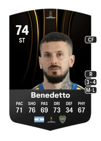 Darío Benedetto CONMEBOL Libertadores 74 OVR