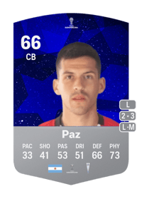 Nehuén Paz CONMEBOL Sudamericana 66 OVR