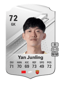 Yan Junling Rare 72 OVR