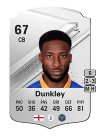 Chey Dunkley Rare 67 OVR